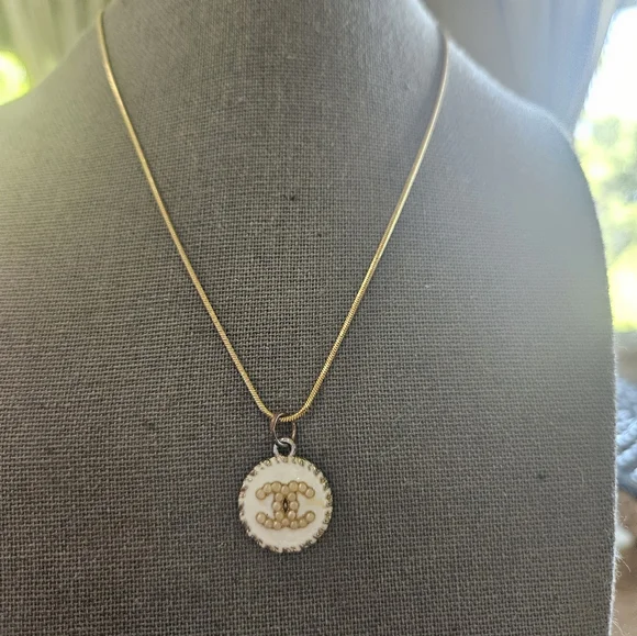 Repurposed CC Gold Pendant Necklace - Picture 3 of 13
